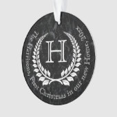 Foto op Back Monogrammed Letter First Kerstmis Ornament (voorkant)