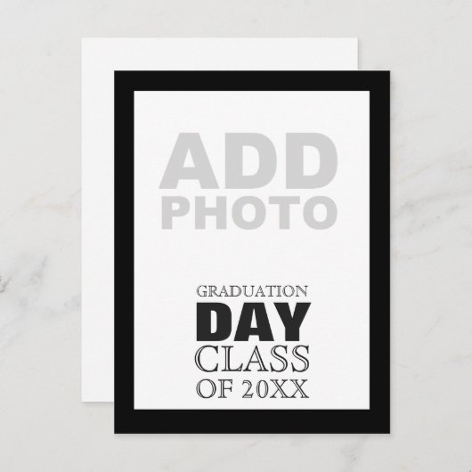foto op dag afstuderen uitnodiging briefkaart (Voorkant / Achterkant)
