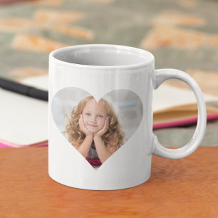 Foto op hartvorm sjabloon op maat familiegeschenk koffiemok