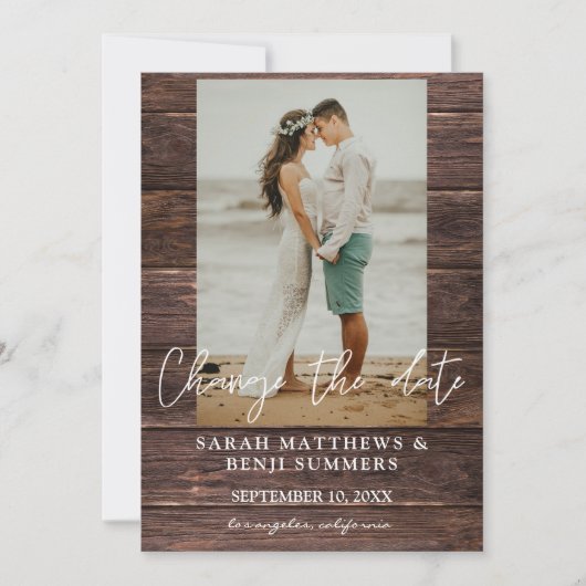 Foto op hout Verander de datum Kaart (Voorkant)