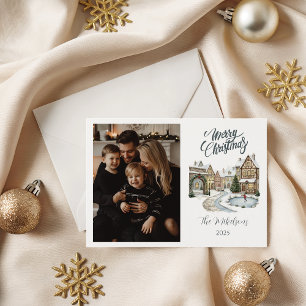 Foto op maat kerstdorp portret feestdagenkaart