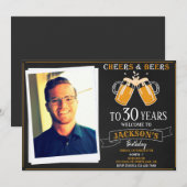 Foto op uitnodiging van bonen Adult jarig (Voorkant / Achterkant)