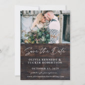 Foto op Wood Rustic Save the Date Uitnodiging (Voorkant)