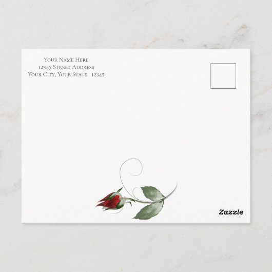 Foto Opslaan Datum Blush en Wine Rozen Briefkaart (Achterkant)