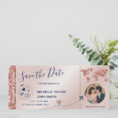 Foto Opslaan datum instapkaart Wereldkaart Kaart (Staand voorkant)