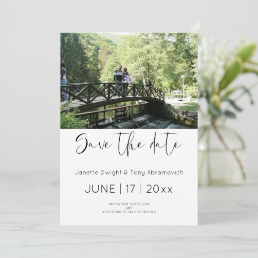 Foto Opslaan datumuitnodiging Kaart (Staand voorkant)