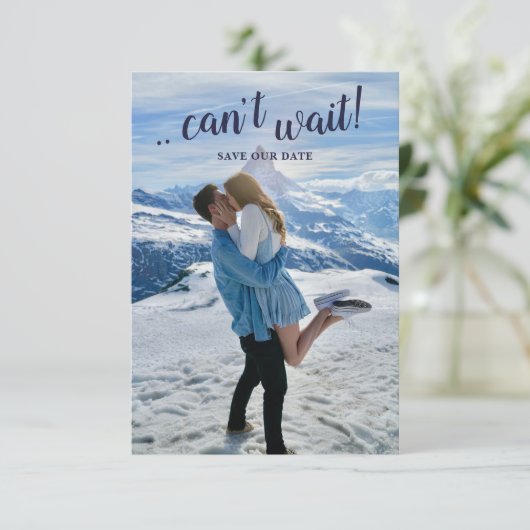 Foto opslaan de datum bruiloft Verloving Save The Date (Staand voorkant)