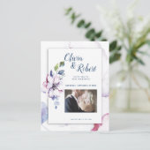 Foto Opslaan De Datum Waterverf Apple Blossoms Briefkaart (Staand voorkant)