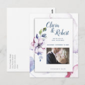 Foto Opslaan De Datum Waterverf Apple Blossoms Briefkaart (Voorkant / Achterkant)