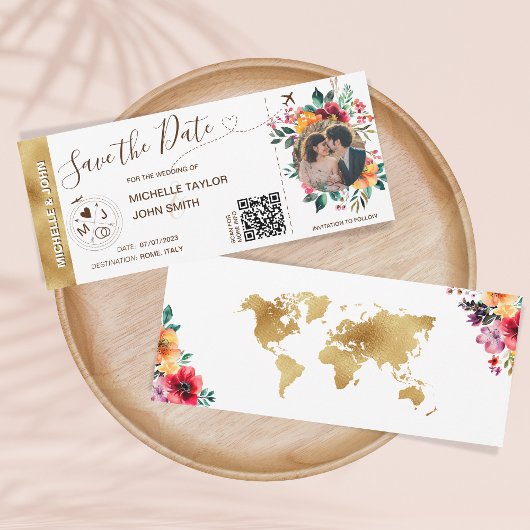 Foto Opslaan van de datum Boarding Pass QR Code Kaart