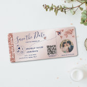 Foto Opslaan van de datum Boarding Pass Wereldkaar Kaart