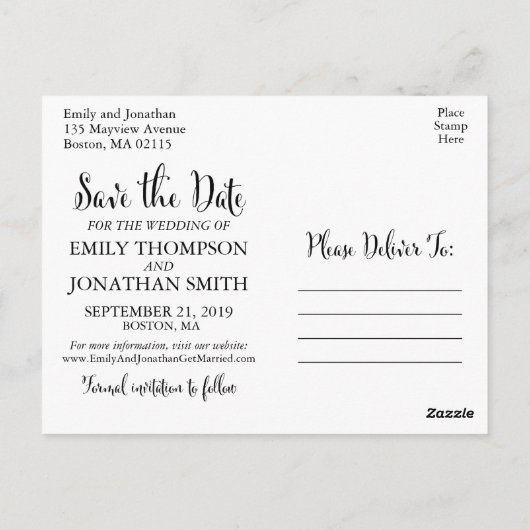 Foto Opslaan van de datum Briefkaart, Landschap Af Briefkaart (Achterkant)