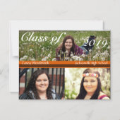 Foto Oranje & Black Afstuderen kondiging Magnetische Uitnodiging (Voorkant)