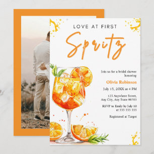 Foto Oranje Liefde Op De Eerste Spritz Bruidsfeest Kaart