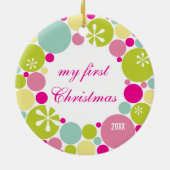 FOTO ORNAMENT:: Bauble krans 1 Keramisch Ornament (Achterkant)