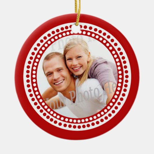 Foto Ornament met Monogram Rood (Voorkant)
