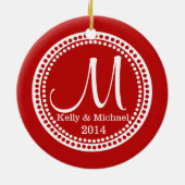 Foto Ornament met Monogram Rood (Achterkant)
