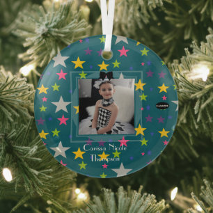 Foto Ornament met sterren en naam HAMbyWG