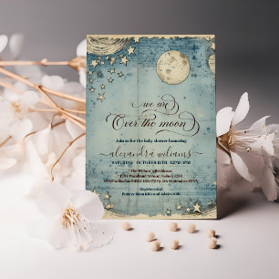 Foto over het Moon Blue Boy Baby shower Kaart