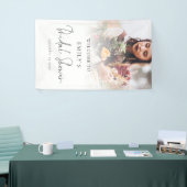 Foto-overlay Elegante Script Welkom Bruidsfeest Spandoek (Beurs)