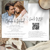 Foto Overlay Informele Script QR Code Boho Bruilof Kaart