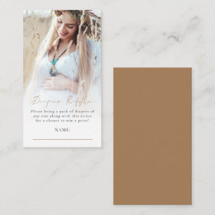 Foto Overlay Luier Raffle Goud Baby shower Informatiekaartje