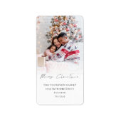 Foto overlay Merry Christmas Retouradres Etiket (Voorkant)