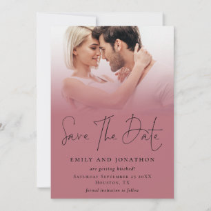 Foto Overlay QR Roos Goud Zwart Script Bruiloft Save The Date