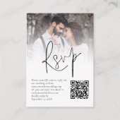 Foto Overlay Script QR Code Bruiloft RSVP Kaart (Voorkant)