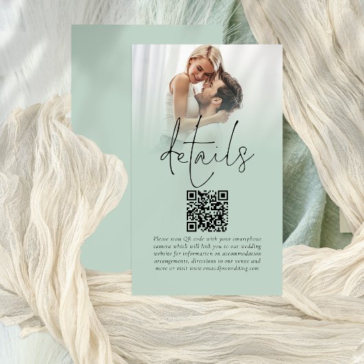 Foto Overlay Script QR Code Sage Bruiloft Details Informatiekaartje