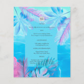 FOTO OVERLAY Tropische bladeren Blauw roze INVITE Flyer (Achterkant)