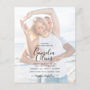 FOTO OVERLAY Tropische bladeren Blauw roze INVITE Flyer