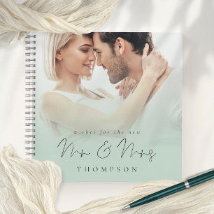 Foto overlay wenst nieuwe Mr. Mrs. Sage gastenboek Notitieboek