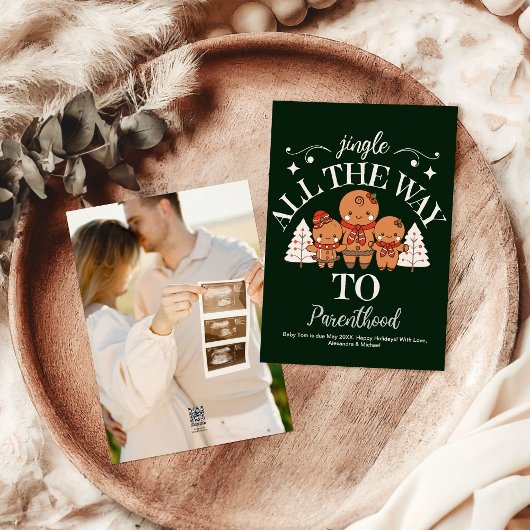 Foto paar Kerstmis Zwangerschap aankondiging