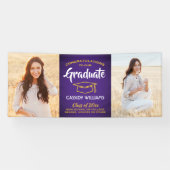 Foto Paars Gold Yellow Afstuderen Spandoek (Horizontaal)