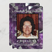 Foto Paarse Amethist Crystals begrafenis Programma (Voorkant / Achterkant)