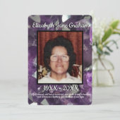 Foto Paarse Amethist Crystals begrafenis Programma (Staand voorkant)