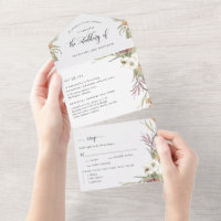 Foto, Palm Leaves Bruiloft met geperforeerde RSVP