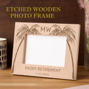 Foto Palmbomen Geniet van uw Pensioen Monogram Gegraveerde Lijstjes