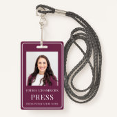 Foto Pass Burgundy ID Badge (Voorkant met draagriem)