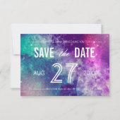 Foto Pastel Galaxy Save the Date Cards (Voorkant)