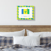  foto | Patriottisch | VLAG ST VINCENT Canvas Afdruk (Insitu (Slaapkamer))