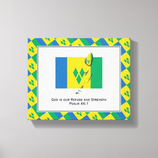  foto | Patriottisch | VLAG ST VINCENT Canvas Afdruk (Voorkant)