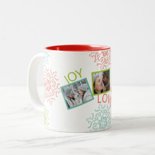 Foto Peace Love Joy Snowflake Gift Mok