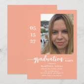 Foto Peach Graduation Party Uitnodiging (Voorkant / Achterkant)