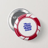 Foto Peppermint Swirl Stripe Snoep Ronde Button 5,7 Cm (Voorkant /achterkant)