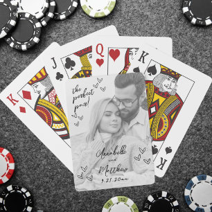 Foto Perfect Paar Getrokken Huwelijk Pokerkaarten