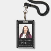 Foto Pers Pass Zwart Wit ID Badge (Voorkant met koord)