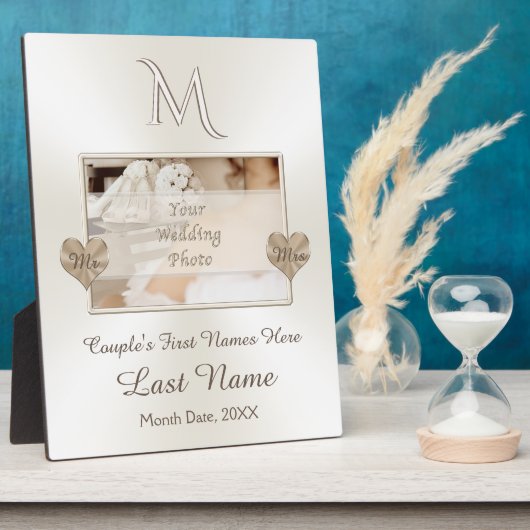 Foto Personaliseer Monogrammed Blankets for Weddin Fotoplaat (Zijkant)