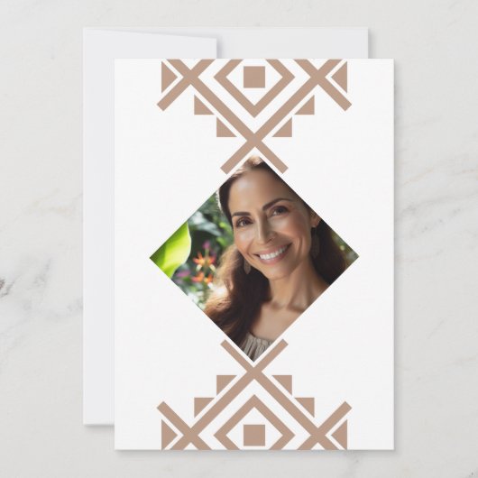 Foto Personalizada Invitación de 40 Años Aztec Kaart (Voorkant)